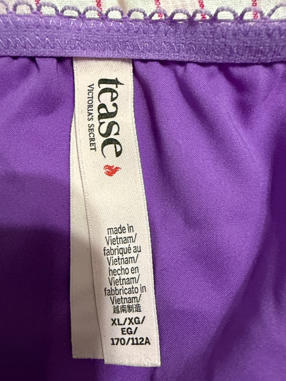 Victoria's Secret Purple Satin Slip with Pink Lace XL - Picture 3 of 4